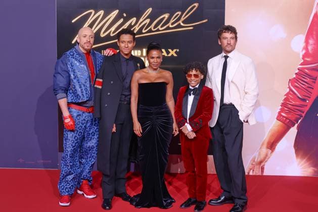 Michael KeiLyn Durrel Jones, Jaafar Jackson, Nia Long, Juliano Valdi, Miles Teller Filmpremiere zu Michael auf dem Uber Platz Berlin Datum: 10.04.2026 Copyright: xEventpress Kratschx