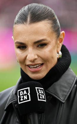 12.04.2026, xophax, Fussball 1.Bundesliga, 1.FC Koeln - Werder Bremen. Laura Wontorra ( DAZN ) (DFL DFB REGULATIONS PROHIBIT ANY USE OF PHOTOGRAPHS as IMAGE SEQUENCES and or QUASI-VIDEO) Koeln