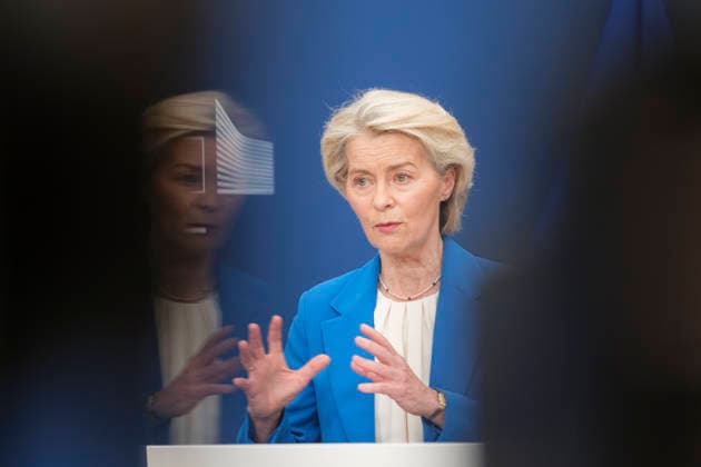 RECORD DATE NOT STATED European Commission President Ursula von der Leyen, April 13, 2026, European Commission President Ursula von der Leyen addressed the media following the Commission™s meeting on Monday, April 13, 2026, at the Berlaymont in Brussels, Belgium. In response to the Middle East crisis, which has driven up the EU™s energy bills by â‚¬22 billion in just 44 days, the European Union is preparing immediate measures to coordinate among member states and support vulnerable households. At the same time, it is accelerating its decarbonization strategy, focusing on renewable and nuclear energy to reduce dependence on fossil fuels and strengthen energy security Brussels Brussel-Wetstraat Brussels-Capital Belgium  Copyright: xThierryxMonassex 459697