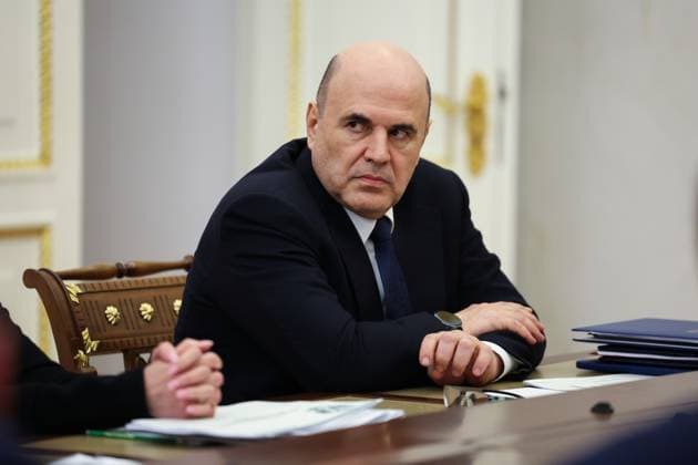 Russia Putin Economy 9144892 15.04.2026 Russian Prime Minister Mikhail Mishustin attends a meeting on economic issues held by President Vladimir Putin at the Kremlin in Moscow, Russia. Alexander Kazakov Sputnik Moscow Russia  Copyright: xAlexanderxKazakovx