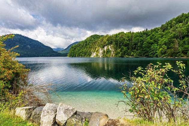 View over Lake Alpsee in the Allgau region of Bavaria, Germany. Copyright: xRicoKx Panthermedia101000572.jpg