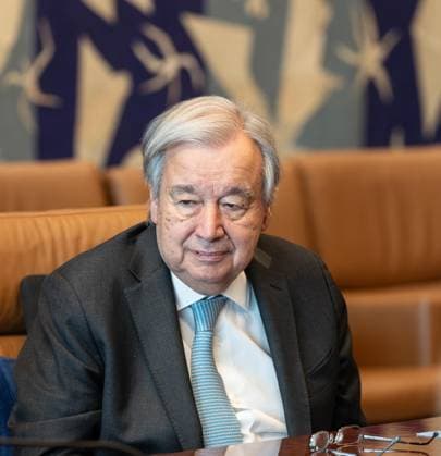 April 28, 2026, Bronx, New York, USA: Secretary-General meets with the Mayors for Peace Delegation Kazumi Matsui of Hiroshima and Shiro Suzuki of Nagasaki at UN Headquarters in New York, NY on April 28, 2026. Bronx USA - ZUMAr339 20260428_znp_r339_067 Copyright: xLevxRadinx