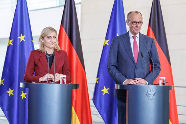 Bundesministerin Nina Warken bei einer Pressekonferenz mit Bundeskanzler Friedrich Merz (CDU), im Bundeskanzleramt in Berlin am 29.4.2026. Berlin Berlin Deutschland Kanzleramt