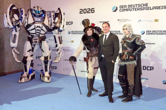 Sönke Möhring bei der Verleihung des Deutschen Computerspielpreises 2026 im Herkulessaal der Residenz. München, 29.04.2026