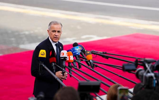 May 4, 2026, Yerevan, Armenia: Prime Minister Mark Carney arrives to the 8th European Political Community Summit in Yerevan, Armenia, on Monday, May 4, 2026. Yerevan Armenia  - ZUMAc35_ 20260504_zaf_c35_003 Copyright: xSeanxKilpatrickx