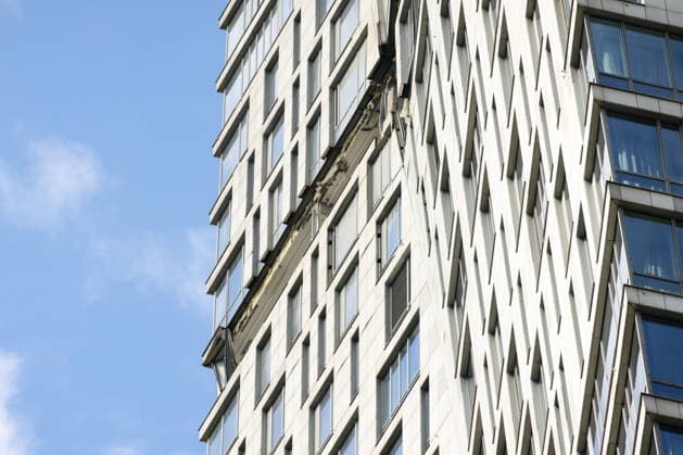 RUSSIA, MOSCOW - MAY 4, 2026: A view of an apartment building in western Moscow damaged by drone fragments. Pavel Seleznev TASS  92015887