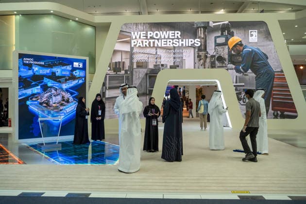 Abu Dhabi hosts Make it in the UAE exhibition ABU DHABI, UNITED ARAB EMIRATES - MAY 04: A view of the Make it in the UAE exhibition, held at the Abu Dhabi National Exhibition Centre (ADNEC) in Abu Dhabi, United Arab Emirates on May 04, 2026. The exhibition aims to bring advanced technology together with national manufacturing goals. The event, organized under the theme Advanced Industry, Stronger Together, is expected to host approximately 120,000 visitors between May 4–7. Featuring more than 1,200 participants across an 88,000-square-meter area, the exhibition showcases manufacturing opportunities, innovative technologies, and a wide range of products. Waleed Zein Anadolu Abu Dhabi United Arab Emirates. Editorial use only. Please g Copyright: x2026xAnadoluxWaleedxZeinx