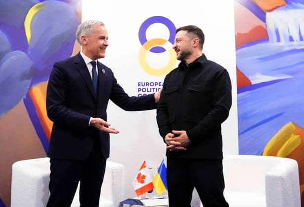 May 4, 2026, Yerevan, Armenia: Prime Minister Mark Carney meets with the President of Ukraine Volodymyr Zelenskyy during the 8th European Political Community Summit in Yerevan, Armenia, on Monday, May 4, 2026. Yerevan Armenia  - ZUMAc35_ 20260504_zaf_c35_022 Copyright: xSeanxKilpatrickx