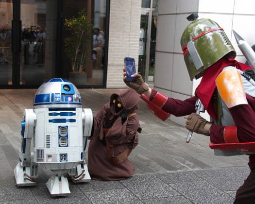 A Star Wars fan celebrate during the event Star Wars Day in Yokohama, Kanagawa-Prefecture, Japan on Monday, May 4, 2026.  TKP2026050408 KEIZOxMORI