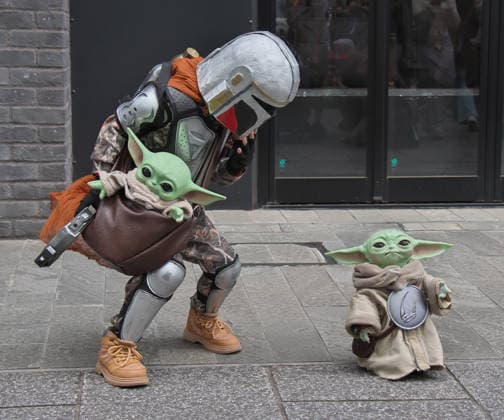 A Star Wars fan celebrate during the event Star Wars Day in Yokohama, Kanagawa-Prefecture, Japan on Monday, May 4, 2026.  TKP2026050409 KEIZOxMORI