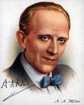 RECORD DATE NOT STATED Alan Alexander Milne (1882-1956), English author Alan Alexander (AA) Milne (1882-1956), English author best known for his creation of Winnie-the-Pooh (1926). From a series of cards of Famous British Authors (London, 1937). Editorial use only. All other uses to be cleared with the copyright owner (World History Archive), in advance., WHA_001_0218.jpg, Alan Alexander Milne; English author; Winnie-the-Pooh; Famous British Authors; London; 1937; vintage cards; literary figures; children s literature; classic characters; Hundred Acre Wood; Eeyore; Piglet; Tigger; Christopher Robin; A.A. Milne; book illustrations; beloved stories; childhood favorites; British writers; literary history; iconic creations; whimsical tales; Copyright: xWorldxHistoryxArchivex