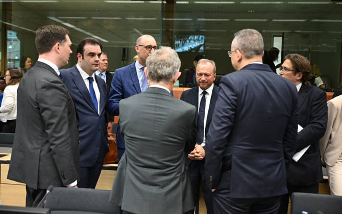 Eurozone Finance Ministers Meeting BRUSSELS, BELGIUM - MAY 4: Minister of Finance of Belgium, Vincent Van Peteghem (3rd L) attends the Eurozone Finance Ministers Meeting in Brussels, Belgium, on May 4, 2026. Dursun Aydemir Anadolu Brussels Belgium. Editorial use only. Please get in touch for any other usage.  Copyright: x2026xAnadoluxDursunxAydemirx