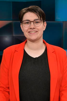 Clara Schlagowski in der ARD-Talkshow hart aber fair im Studio Adlershof. Berlin, 05.04.2026