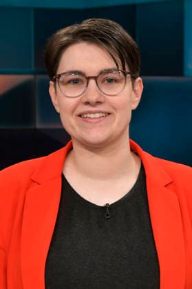 Clara Schlagowski in der ARD-Talkshow hart aber fair im Studio Adlershof. Berlin, 05.04.2026