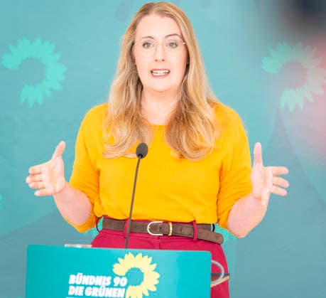 Katharina Dröge EUR, Deutschland, Berlin, 05.05.2026: Pressestatement von Katharina Dröge Vorsitzende der Bundestagsfraktion B90 Die Grünen vor der Fraktionssitzung im Deutschen Bundestag.