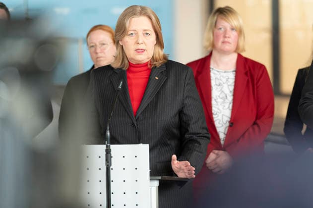 Bärbel Bas EUR, Deutschland, Berlin: 05.05.2026: Pressestatement vor der Fraktionssitzung mit Bärbel Bas (SPD)