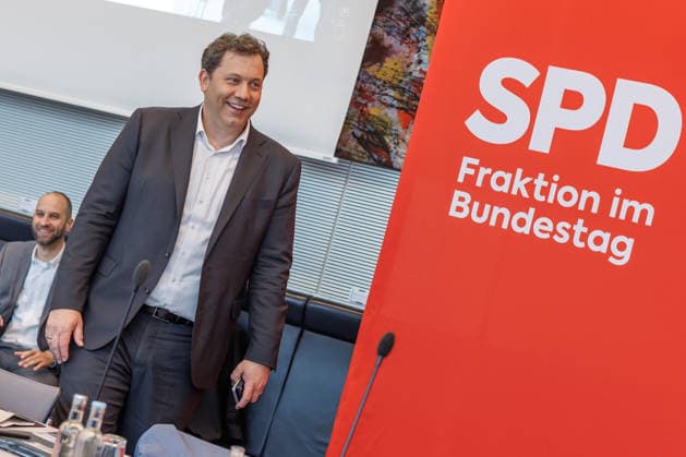 Statement SPD Lars Klingbeil (SPD), Bundesfinanzminister nach einem Statement SPD am 05.05.26 in Berlin. Berlin Berlin Deutschland Reichstag