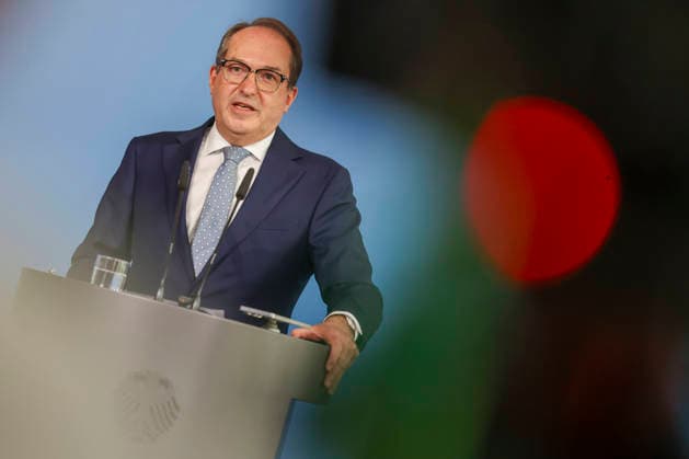 Bundesminister Alexander Dobrindt hat vor einem Jahr das Amt des Bundesinnenministers übernommen. Im Rahmen einer Pressekonferenz bilanziert er seine Amtszeit und gibt einen Ausblick auf anstehende Vorhaben. Bundesministerium des Innern in Berlin am 05.05.2026 in Berlin¨ Alexander Dobrindt zieht auf einer PK Bilanz seiner einjährigen Amtszeit