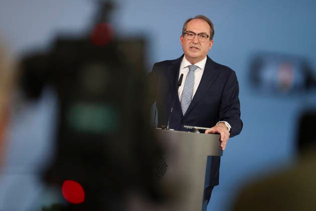 Bundesminister Alexander Dobrindt hat vor einem Jahr das Amt des Bundesinnenministers übernommen. Im Rahmen einer Pressekonferenz bilanziert er seine Amtszeit und gibt einen Ausblick auf anstehende Vorhaben. Bundesministerium des Innern in Berlin am 05.05.2026 in Berlin¨ Alexander Dobrindt zieht auf einer PK Bilanz seiner einjährigen Amtszeit