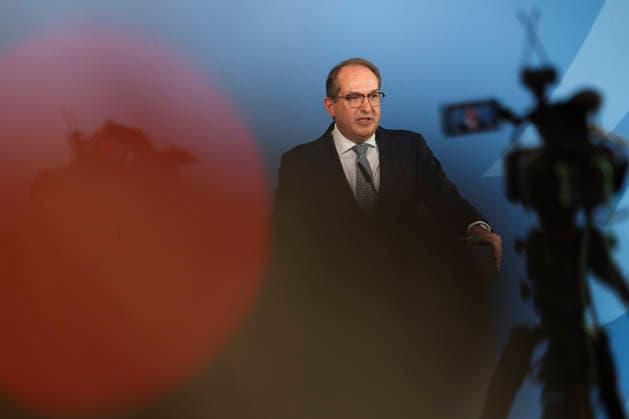 Bundesminister Alexander Dobrindt hat vor einem Jahr das Amt des Bundesinnenministers übernommen. Im Rahmen einer Pressekonferenz bilanziert er seine Amtszeit und gibt einen Ausblick auf anstehende Vorhaben. Bundesministerium des Innern in Berlin am 05.05.2026 in Berlin¨ Alexander Dobrindt zieht auf einer PK Bilanz seiner einjährigen Amtszeit