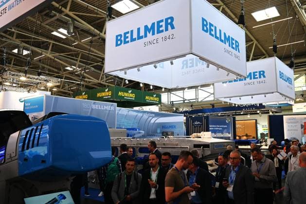 Die IFAT Munich 2026 ist die weltweit führende Fachmesse für Wasser-, Abwasser-, Abfall- und Rohstoffwirtschaft. Die Messe findet alle zwei Jahre auf dem Messegelände in München - Riem statt. Foto: Messestand der Bellmer GmbH