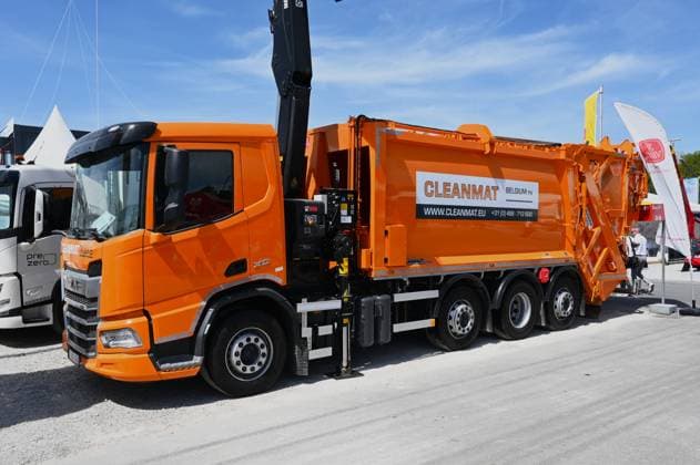 Die IFAT Munich 2026 ist die weltweit führende Fachmesse für Wasser-, Abwasser-, Abfall- und Rohstoffwirtschaft. Die Messe findet alle zwei Jahre auf dem Messegelände in München - Riem statt. Foto: Cleanmat Trucks, DAF LKW - Müllfahrzeug
