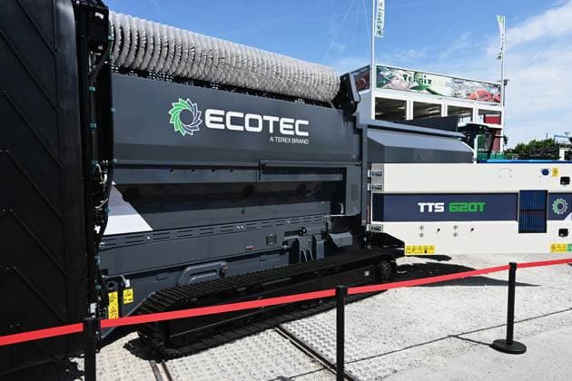 Die IFAT Munich 2026 ist die weltweit führende Fachmesse für Wasser-, Abwasser-, Abfall- und Rohstoffwirtschaft. Die Messe findet alle zwei Jahre auf dem Messegelände in München - Riem statt. Foto: Messestand, Ecotec TTS 620T, A Terex Brand