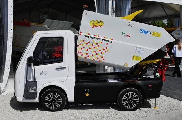 Die IFAT Munich 2026 ist die weltweit führende Fachmesse für Wasser-, Abwasser-, Abfall- und Rohstoffwirtschaft. Die Messe findet alle zwei Jahre auf dem Messegelände in München - Riem statt. Foto: eKo Electric-Kipper, Made in Italy