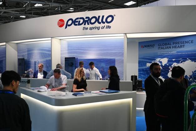 Die IFAT Munich 2026 ist die weltweit führende Fachmesse für Wasser-, Abwasser-, Abfall- und Rohstoffwirtschaft. Die Messe findet alle zwei Jahre auf dem Messegelände in München - Riem statt. Foto: Messestand Pedrollo S.p.A.