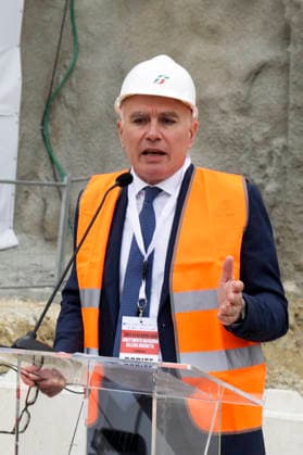 Breakthrough Achieved at Rocchetta Tunnel on Naples Bari Line The breakthrough of the final tunnel face in the Rocchetta Tunnel on the Apice Hirpinia section of the new Naples Bari high-speed and high-capacity line in Apice, Benevento on March, 5 2026. In photo Aldo Isi Chief Executive Officer and General Manager of RFI ABP16614 Copyright: xAntonioxBalascox