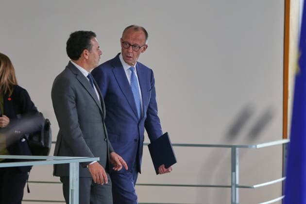 Berlin, Deutschland, 05.05.2026: Bundeskanzleramt: Empfang des portugiesischen Regierungschefs: Luis Montenegro und der deutsche Bundeskanzler Friedrich Merz (CDU) Copyright: xdtsxNachrichtenagenturx dts_117869