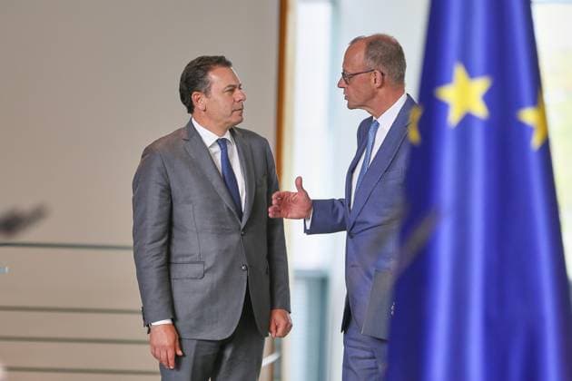 Berlin, Deutschland, 05.05.2026: Bundeskanzleramt: Empfang des portugiesischen Regierungschefs: Luis Montenegro und der deutsche Bundeskanzler Friedrich Merz (CDU) Copyright: xdtsxNachrichtenagenturx dts_117870