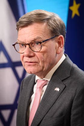 Berlin, Pressebegegnung Johann Wadephul und Gideon Sa™ar Pressekonferenz vom deutschen Außenminister Johann Wadephul (CDU) und der israelische Außenminister Gideon Sa™ar am 05.05.2026 im Auswärtigen Amt in Berlin. Berlin Auswärtiges Amt Berlin Deutschland