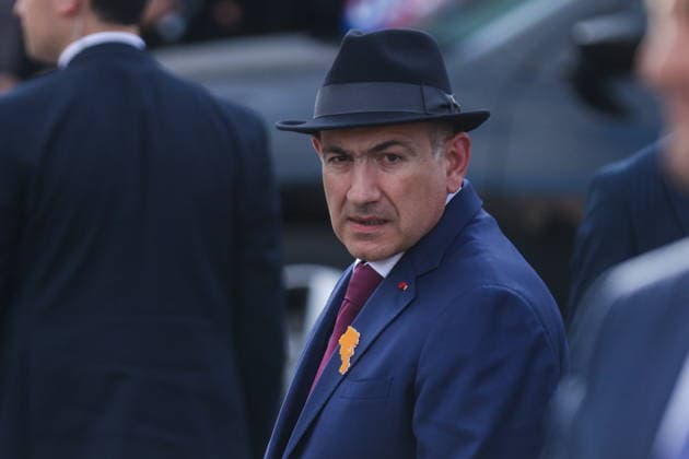 ARMENIA, GYUMRI - MAY 5, 2026: Nikol Pashinyan, Prime Minister of Armenia, arrives for a ceremony to lay flowers at the memorial to the 1988 Spitak earthquake titled For the Innocent Victims, For the Merciful Hearts and situated in Vardanants Square Gyumri Armenia  - ZUMAt113 20260505_zaa_t113_284 Copyright: xAlexanderxPatrinx