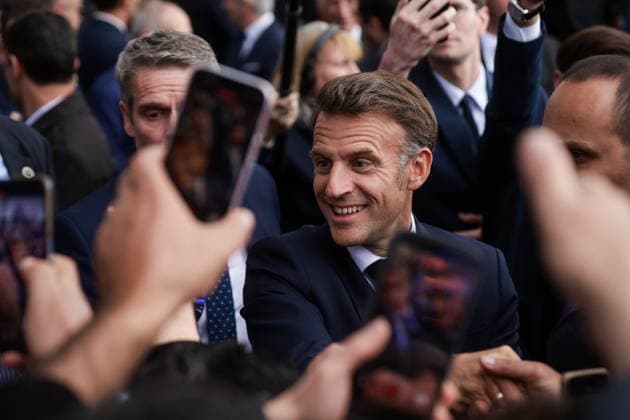 ARMENIA, GYUMRI - MAY 5, 2026: Emmanuel Macron, President of France, arrives for a ceremony to lay flowers at the memorial to the 1988 Spitak earthquake titled For the Innocent Victims, For the Merciful Hearts and situated in Vardanants Square Gyumri Armenia  - ZUMAt113 20260505_zaa_t113_279 Copyright: xAlexanderxPatrinx