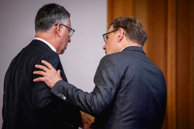 (R-L) Johann Wadephul (CDU), Bundesaussenminister, und Gideon Sa ar, Aussenminister von Israel, aufgenommen im Rahmen eines Treffens in Berlin, 05.05.2026. Fotografiert im Auftrag des Auswaertigen Amtes Berlin Deutschland Copyright: xJulianexSonntag AAx