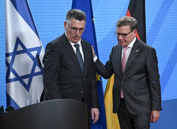 Johann Wadephul - Gideon Sa ar meeting in Berlin BERLIN, GERMANY - MAY 05: German Foreign Minister Johann Wadephul and Israeli Foreign Minister Gideon Sa ar hold a joint press conference at the Federal Foreign Office in Berlin, Germany, on May 05, 2026. Halil Sagirkaya Anadolu Berlin Germany. Editorial use only. Please get in touch for any other usage.  Copyright: x2026xAnadoluxHalilxSagirkayax