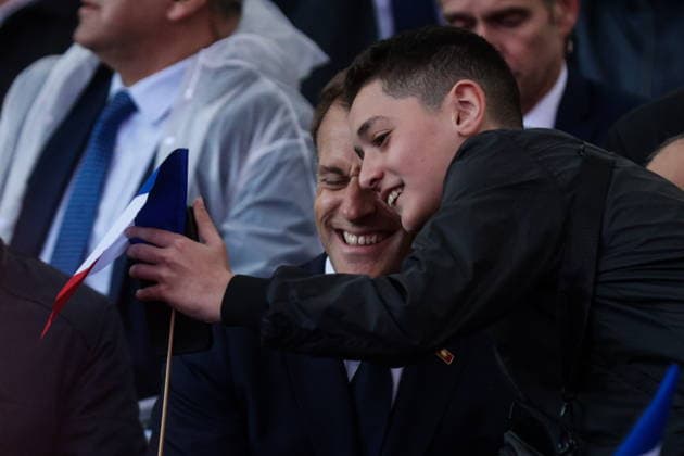 ARMENIA, GYUMRI - MAY 5, 2026: Emmanuel Macron, President of France, attends a concert titled Musical Bridge: Armenia - France and held in Vardanants Square to mark friendship between the two countries Gyumri Armenia  - ZUMAt113 20260505_zaa_t113_332 Copyright: xAlexanderxPatrinx