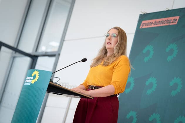 Pressestatement, Bündnis 90 Die Grünen, Katharina Dröge Pressestatement, Reichstagsgebäude, Bundestagsfraktion, Bündnis 90 Die Grünen, Vorsitzende, Katharina Dröge Berlin Berlin GER