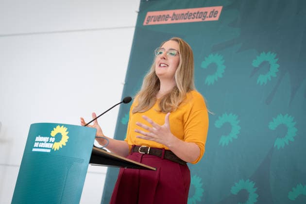 Pressestatement, Bündnis 90 Die Grünen, Katharina Dröge Pressestatement, Reichstagsgebäude, Bundestagsfraktion, Bündnis 90 Die Grünen, Vorsitzende, Katharina Dröge Berlin Berlin GER