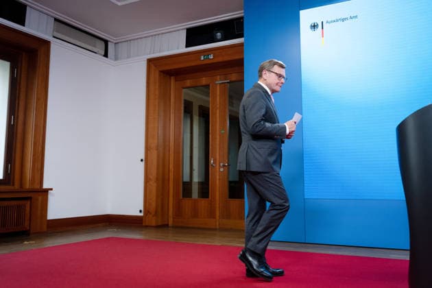 Außenminister Johann Wadephul Auswärtiges Amt, Berlin, Pressebegegnung, Außenminister Johann Wadephul Berlin Berlin GER