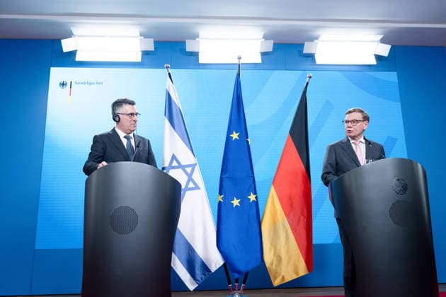 Außenminister Johann Wadephul, Gideon Sa’ar, Israel Auswärtiges Amt, Berlin, Pressebegegnung, Außenminister Johann Wadephul, Gideon Sa’ar, Israel Berlin Berlin GER