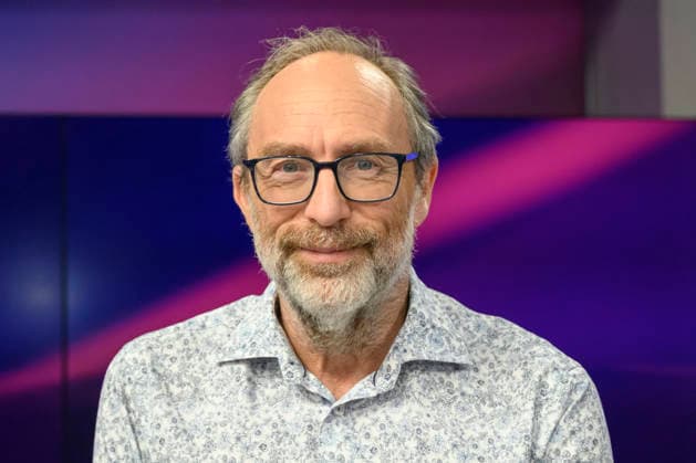 v.l.: Jimmy Wales (Wikipedia-Gründer), GER, Berlin, Studio, zu Gast bei Maischberger, politische Talkshow, TV, Format, mit Moderatorin Sandra Maischberger, Das Erste, aus Adlershof Am Studio 20, 05. Mai 2026, Copyright: HMBxMedia UwexKoch