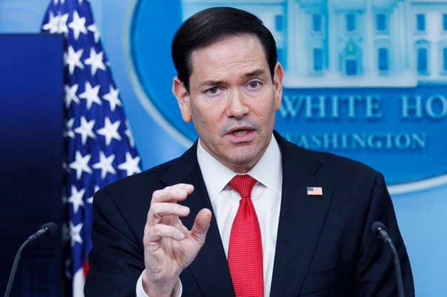 U.S. Secretary of State Marco Rubio speaks during a White House Press Briefing inside the James S. Brady Briefing Room at The White House in Washington, DC on Tuesday, May 5, 2026.  WASP20260505129 TomxBrenner