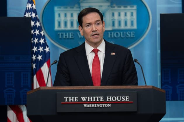 May 5, 2026, Washington, Dc, United States: Secretary of State Marco Rubio hosts the White House press briefing on May 5, 2026. Rubio is taking the place of White House Press Secretary Karoline Leavitt who is on maternity leave. Washington United States - ZUMAl312 20260505_znp_l312_035 Copyright: xAndrewxLeydenx