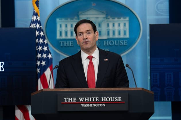 May 5, 2026, Washington, Dc, United States: Secretary of State Marco Rubio hosts the White House press briefing on May 5, 2026. Rubio is taking the place of White House Press Secretary Karoline Leavitt who is on maternity leave. Washington United States - ZUMAl312 20260505_znp_l312_032 Copyright: xAndrewxLeydenx