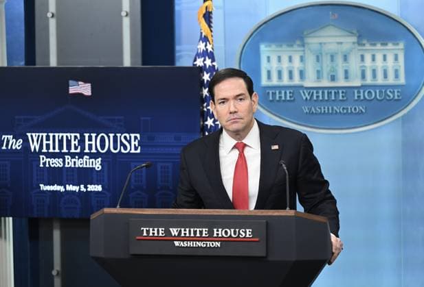 U.S. Secretary of State Marco Rubio WASHINGTON, D.C., UNITED STATES - MAY 5: U.S. Secretary of State Marco Rubio held a press briefing at the White House on current issues in Washington DC, United States on May 5, 2026. Fatih Aktas Anadolu Washington DC United States. Editorial use only. Please get in touch for any other usage.  Copyright: x2026xAnadoluxFatihxAktasx