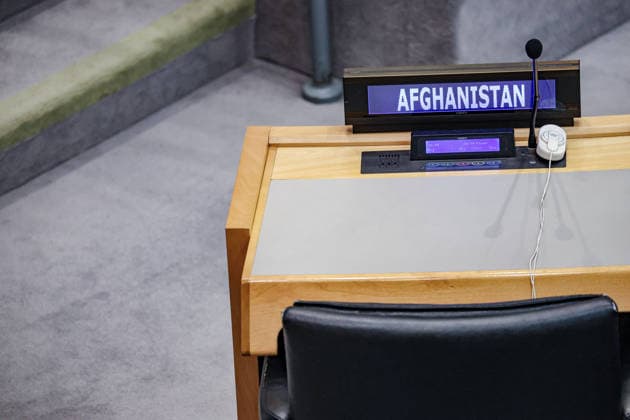 May 5, 2026, New York, New York, USA: The seat of Afghanistan is seen empty during the second day of the Second International Migration Review Forum (IMRF) at UNHQ. AfghanistanÃ¢â‚¬â ¢s migration concerns include displacement, refugee returns, protection, irregular migration and international cooperation amid ongoing humanitarian and economic challenges. New York USA - ZUMAo116 20260505_znp_o116_051 Copyright: xBiancaxOterox
