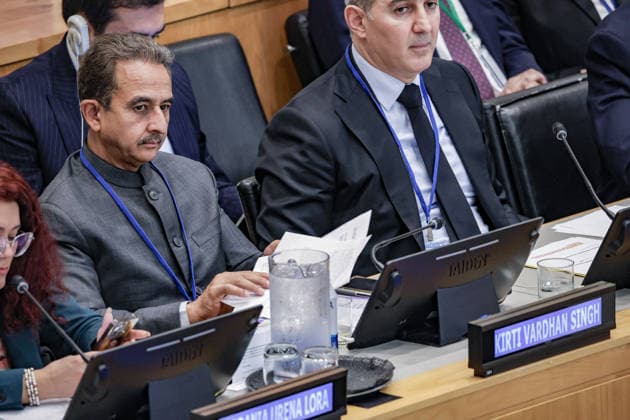 May 5, 2026, New York, New York, USA: KIRTI VARDHAN SINGH, Minister of State for External Affairs of India, attends the second day of the Second International Migration Review Forum (IMRF) at UNHQ. The forum brings together governments, representatives and stakeholders to discuss migration governance, international cooperation, migrant protection and the challenges shaping global migration. New York USA  - ZUMAo116 20260505_znp_o116_054 Copyright: xBiancaxOterox