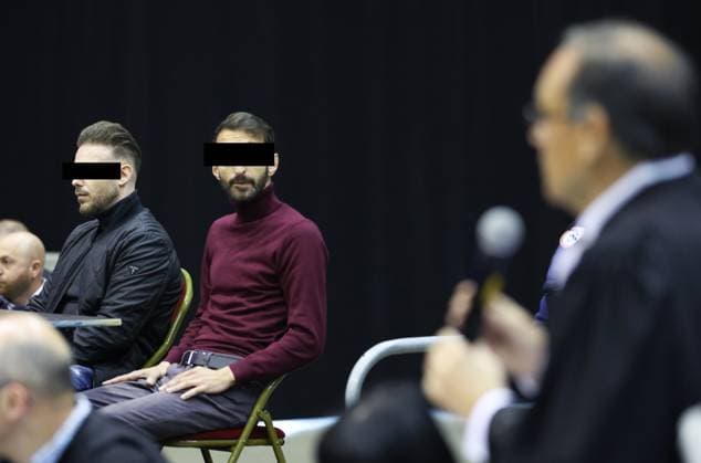 Accused Paolo Falzone and Antonino Falzone pictured during the third day of the trial of P. and A. Falzone, at the Court of Appeal of Mons, on Wednesday 06 May 2026. The trial of the two men concerns the 2022 tragedy in Strepy-Bracquegnies, where a car plowed into a carnival parade around 5:00. Six people died at the scene, and a seventh months later in the hospital. P. Falzone is charged with seven murder and 81 attempted murder. A. Falzone with failure to render aid to a person in danger.  VIRGINIExLEFOUR 173001426